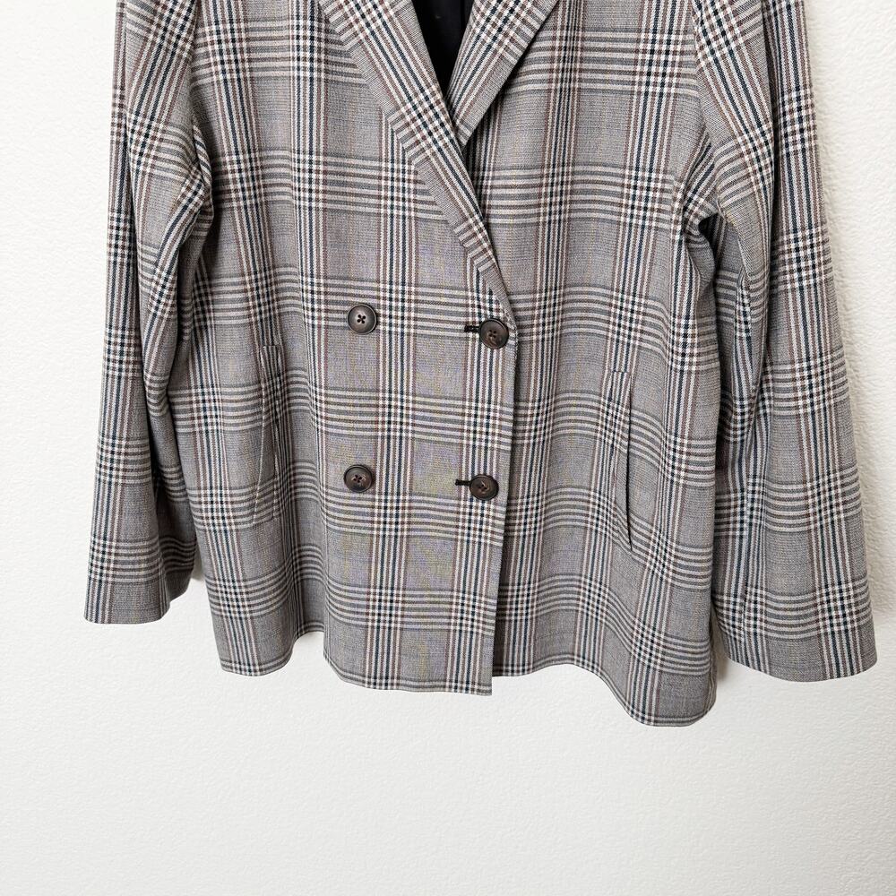 [Madewell] Caldwell Oversized Menswear Plaid Double Breasted Blazer Jacket Sz XL - Picture 8 of 13
